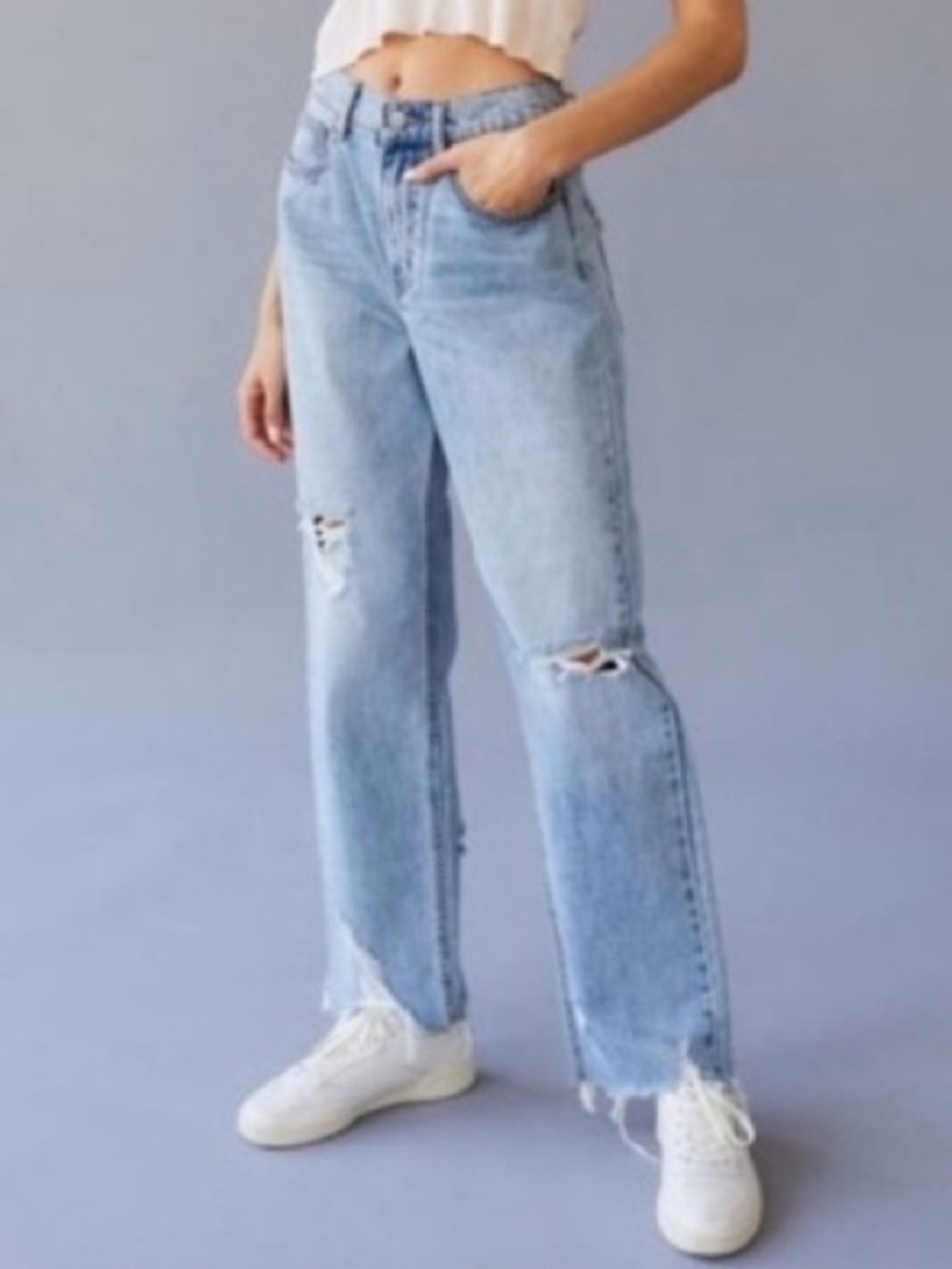 UO BDG High-Waisted Cowboy Jean - Light, Distressed - Size 29